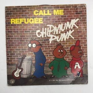 Vintage 1980 The Chipmunks “CALL Me” and “REFUGEE” 45” Record